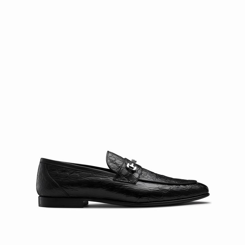 Russell & Bromley Ulysses Mens Snaffle Trim Loafers Black |JPI858MJ|